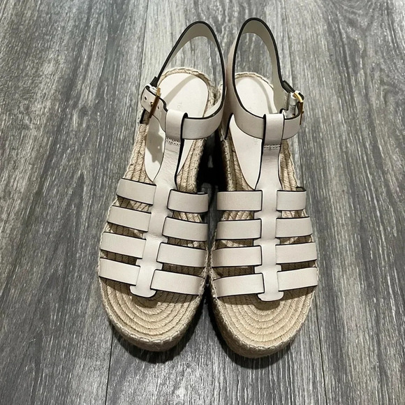 NWT (no box) Tory Burch Women's Fisherman Espadrille Platform Wedge Sandals - Picture 2 of 9